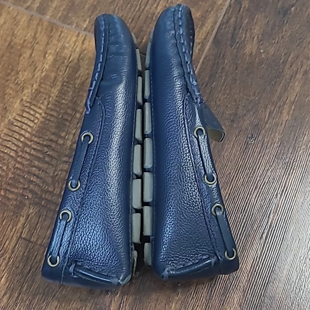 Janie and Jack Navy Blue Leather Slip-On Loafers Size 11 Kids